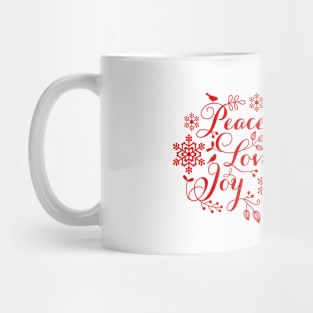 Peace, Love, Joy, Merry Christmas Mug